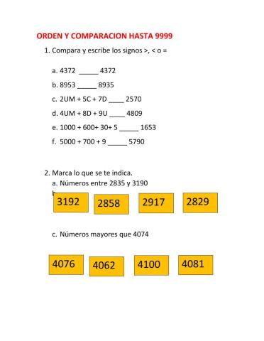 Comparacion de numeros