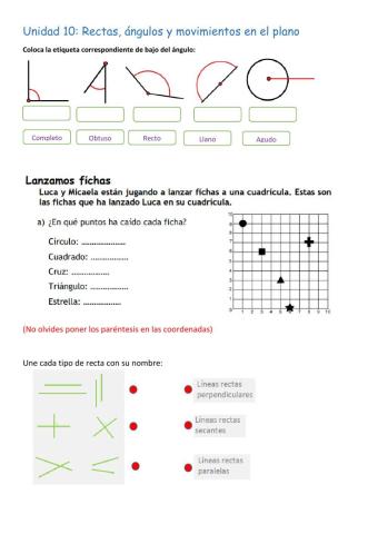 Rectas, ángulos y movimientos en el plano