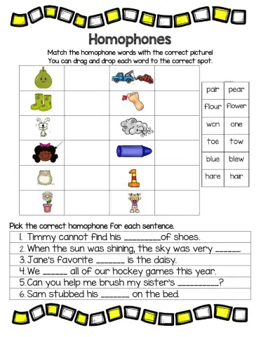 Homophones