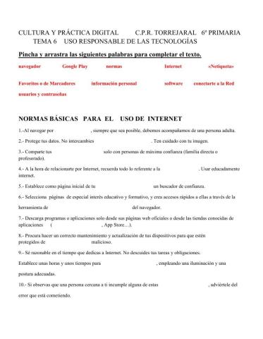 Normas básicas de uso de Internet