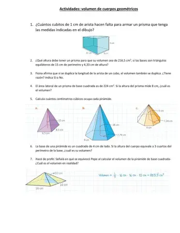 Volumen de cuerpos geométricos