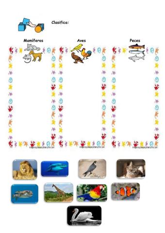 Mamíferos, peces y aves