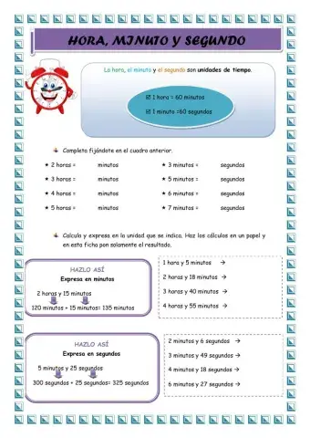 Hora, minuto y segundo