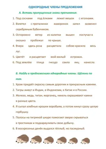 Однородные члены предложения