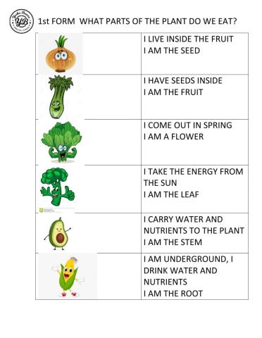 The parts of the plant we eat