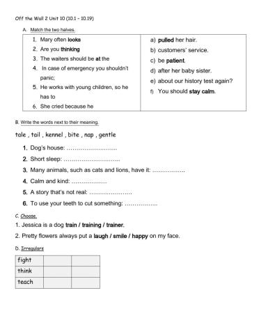 Off the Wall 2 Unit 10 (10.1 – 10.19)