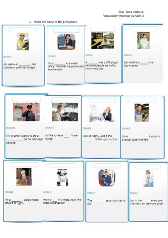 Professions vocabulary