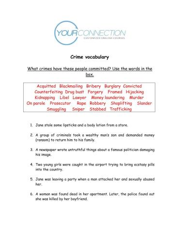 Crime vocabulary