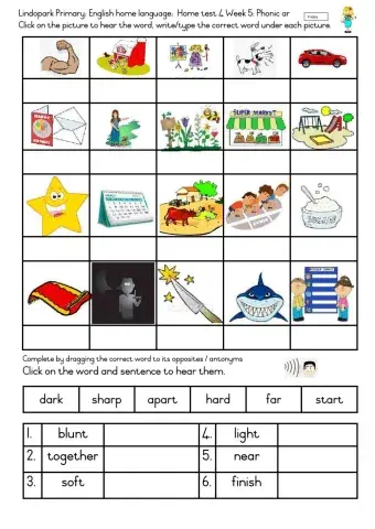 Grade 3: English Home-test 4 Term 2 Week 5: Friday.