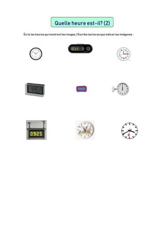 Quelle heure est-il ?(2)