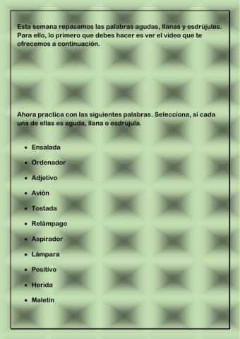 Agudas Llanas y Esdrújulas