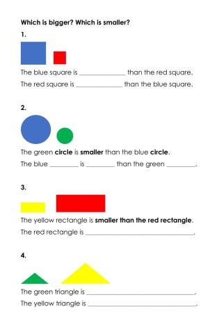 Bigger than - Smaller than