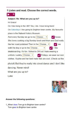 Listening + questions