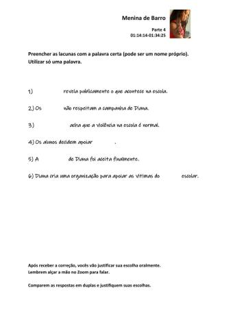 Compreensão do Filme Menina de Barro 4°parte