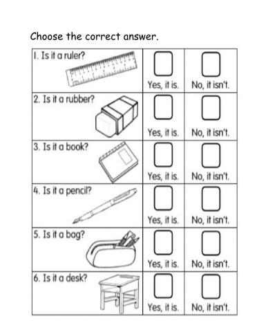 Things in the classroom