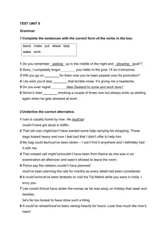 TEST UNIT 9 - speakout upper intermediate