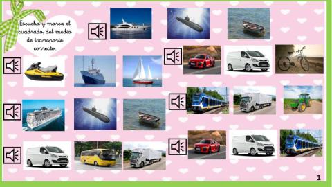 Vocabulario medios de transporte y clasificación