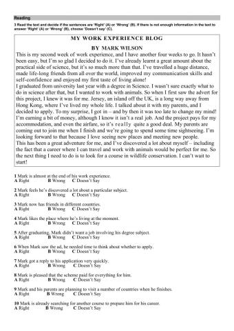 Unit test 6 Reading