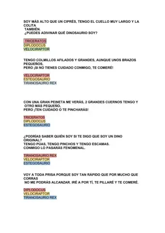 Adivinanzas dinosaurios