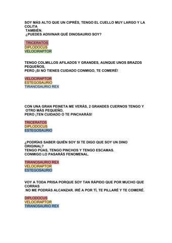 Adivinanzas dinosaurios