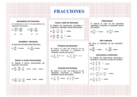 Fracciones y decimales