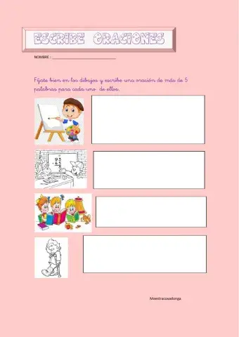 Escribir oraciones.