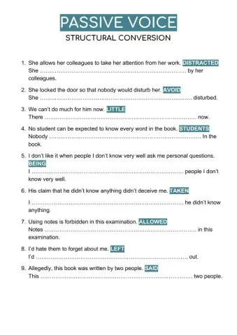 Passive Voice- structural conversion
