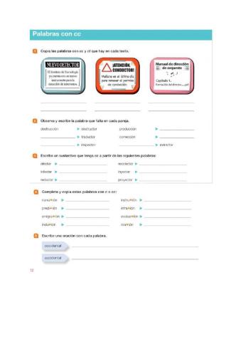 Palabras con cc