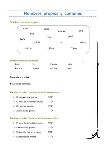 Nombres propios y comunes