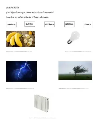 Tipos de energía