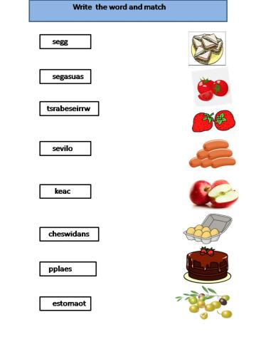 Vocabulario alimentos