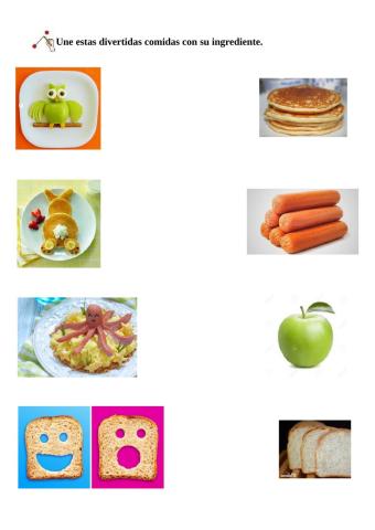 Une cada comida con su ingrediente