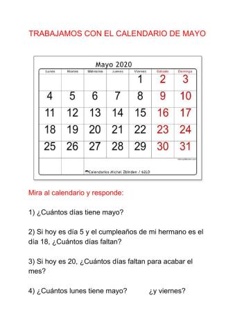 Trabajamos con el calendario