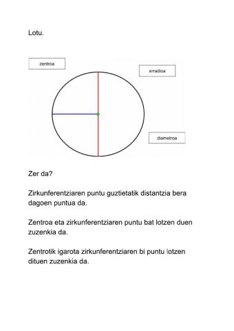 Zirkunferentziaren atalak
