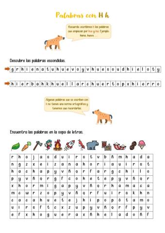 Palabras con H h