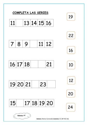 Completa las series