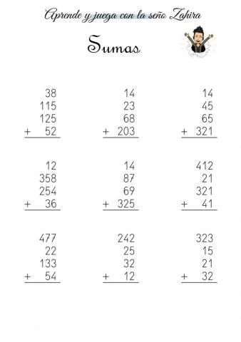 Sumas 4º primaria