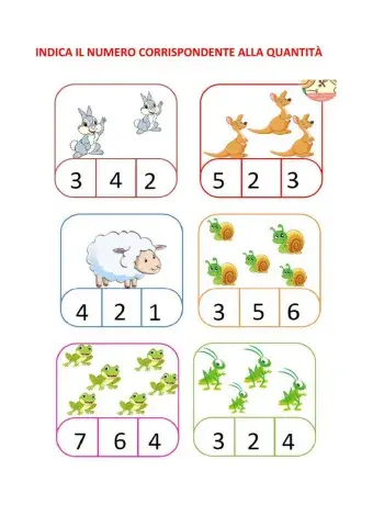 Associa il numero alla quantita'