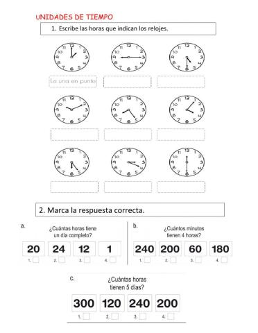 Problemas con unidades de tiempo