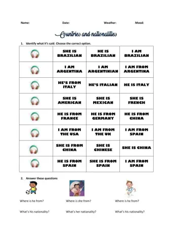 Countries and nationalities
