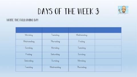 Days of the week 3