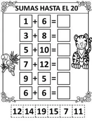 Sumas hasta el 20