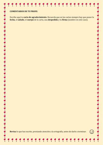 Carta de agradecimiento