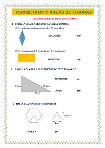 Cálculo de áreas y perímetros