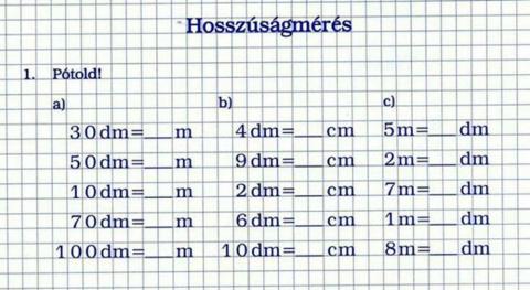 matematika mértékváltás