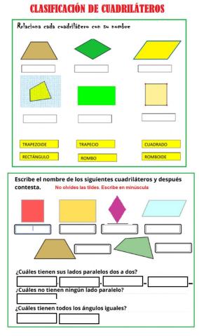 Clasificar CUADRILÁTEROS