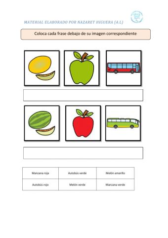 Asociación frase-imagen lectura global