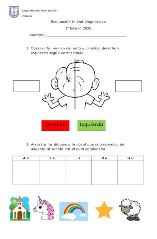 Evaluación Inicial Lectoescritura