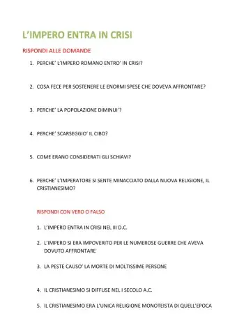 La crisi dell'impero romano