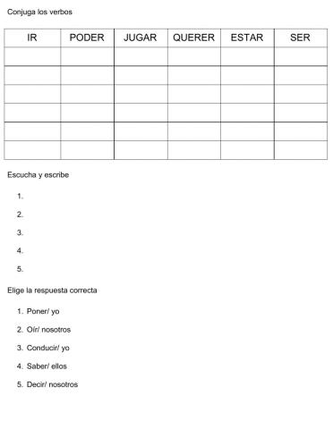 Verbos irregulares (A1)